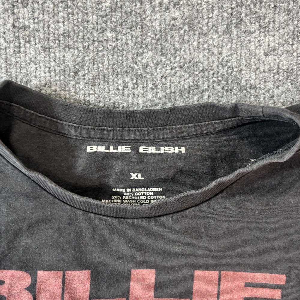 Billie Eilish Shirt Mens XL Black Window Graphic Tee T-Shirt Music Merch - Picture 2 of 5